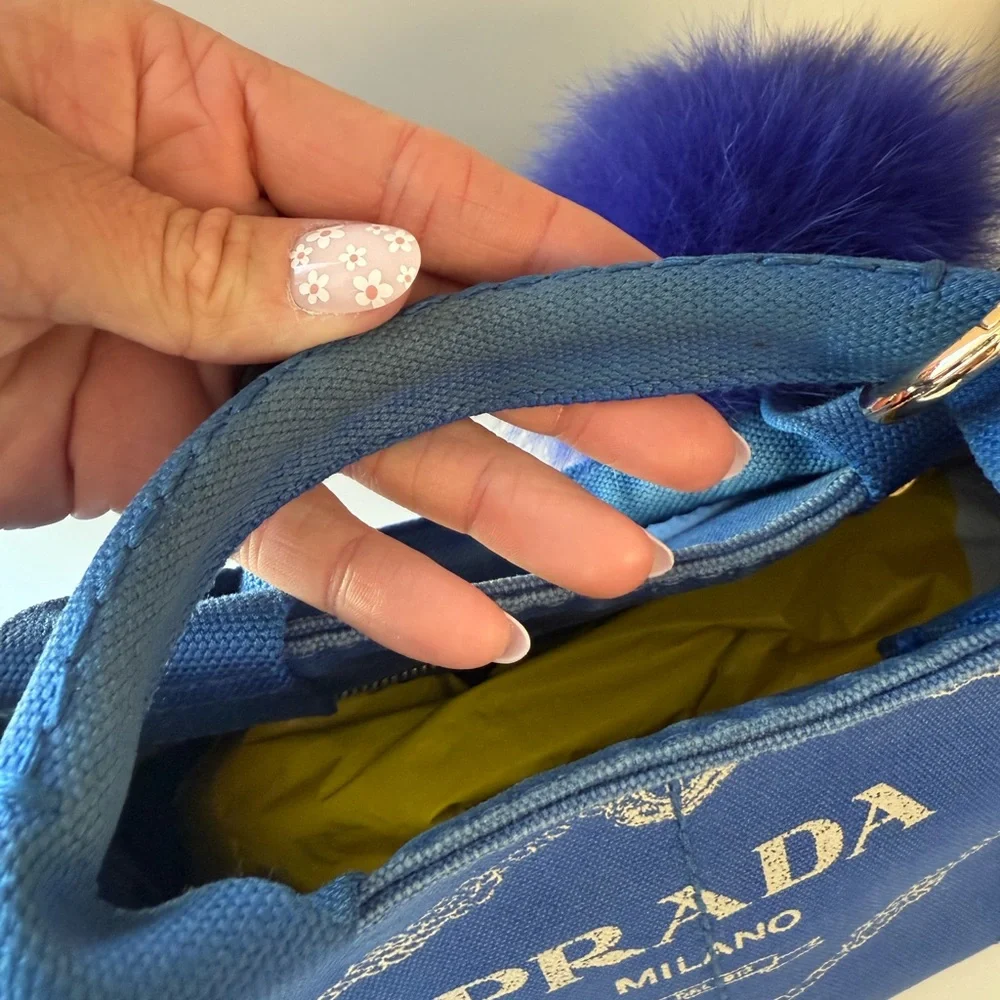 Prada Royal Blue Canvas Tote - Picture 2 of 12